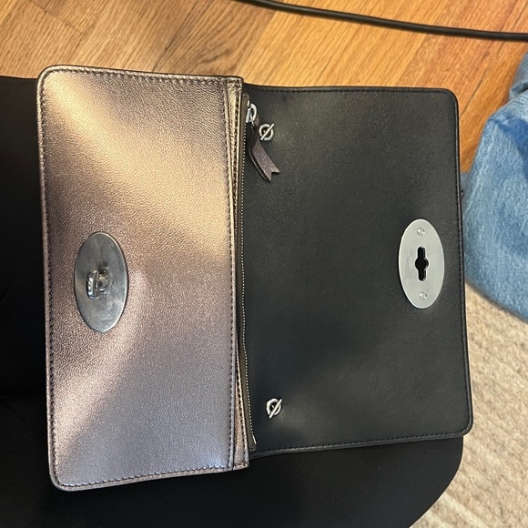 Metallic Silver / Bronze Bayswater Clutch Wallet on Chain - Picture 9 of 12